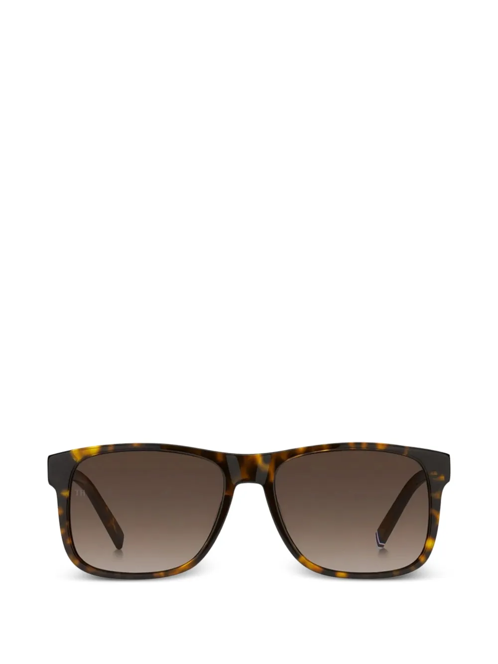Tommy Hilfiger tortoiseshell-effect rectangle-frame sunglasses - Marrone