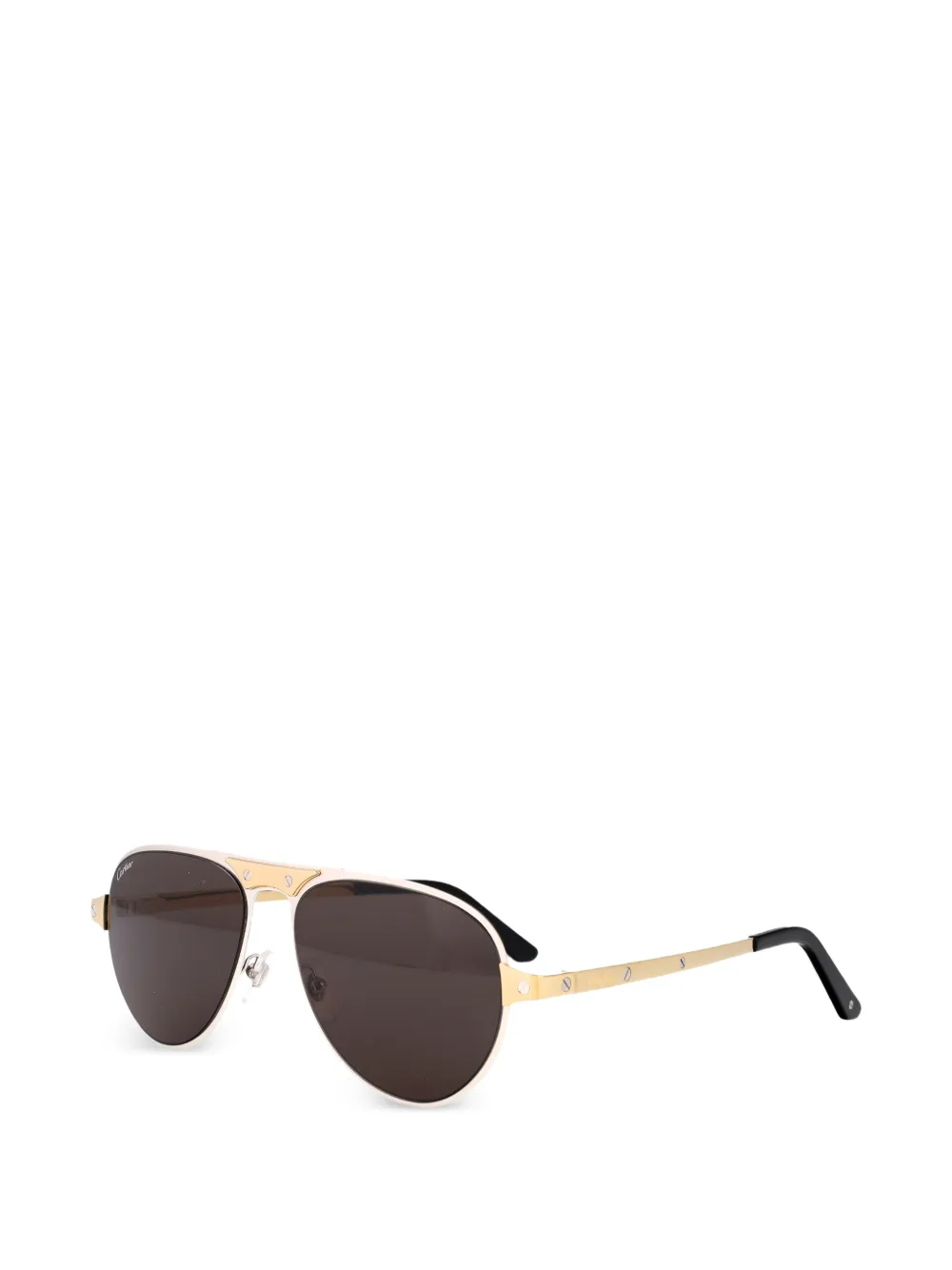 Cartier Cartier Santos de Cartier pilot sunglasses - Gold aus Messing in Gold