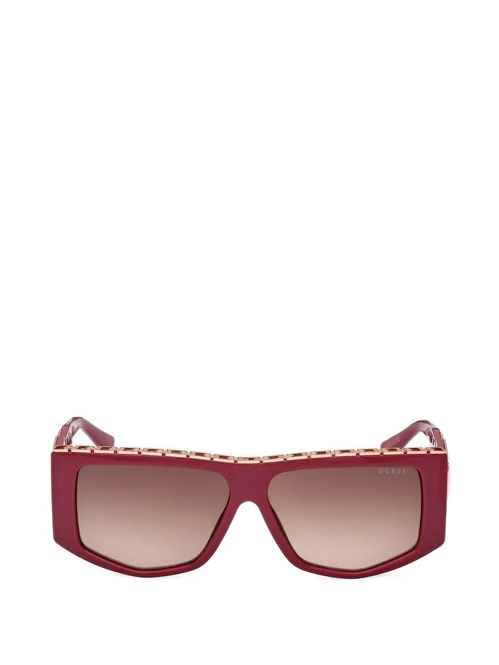 GUESS USA logo-plaque geometric-frame sunglasses - Rosso