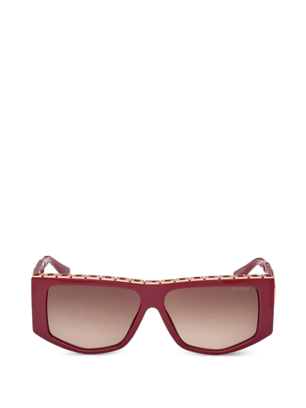 GUESS USA logo-plaque geometric-frame sunglasses - Rosso