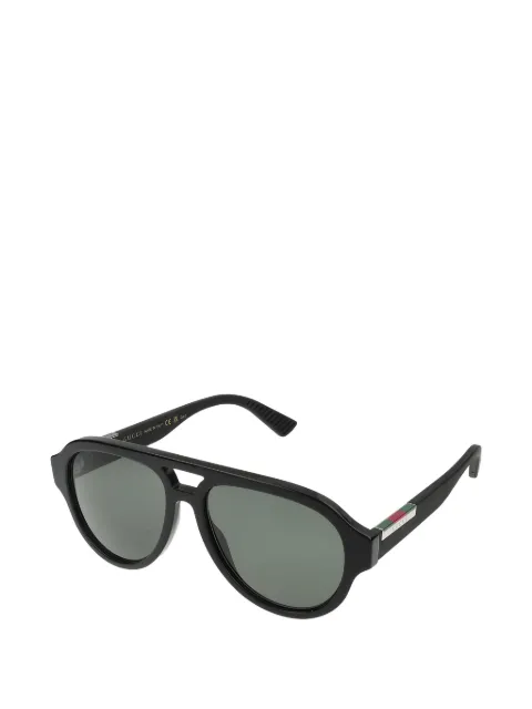 Gucci Web-stripe pilot sunglasses