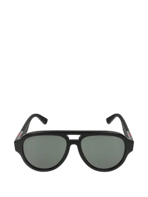 Gucci Web-stripe pilot sunglasses