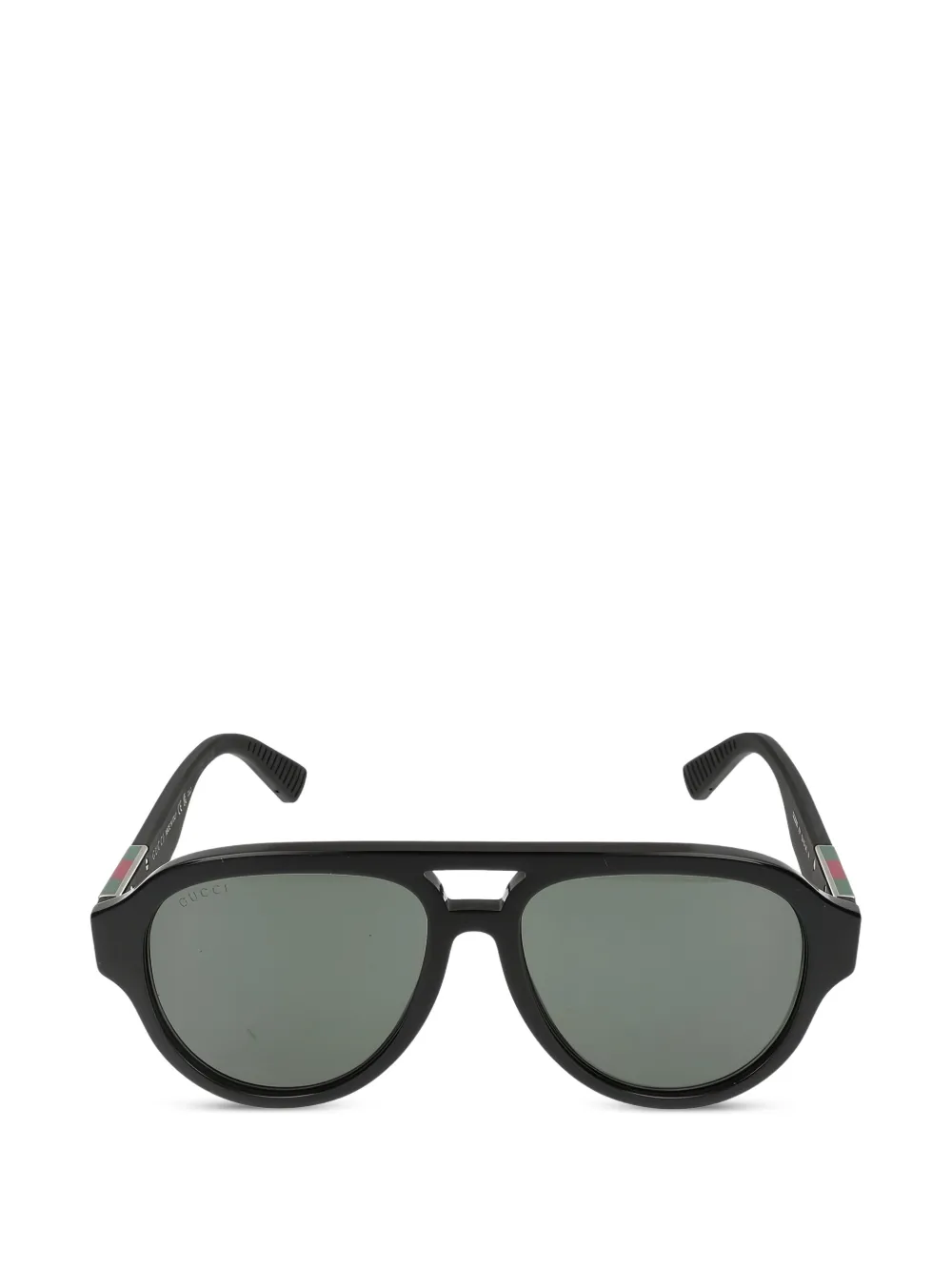 Gucci Web-stripe pilot sunglasses - Schwarz