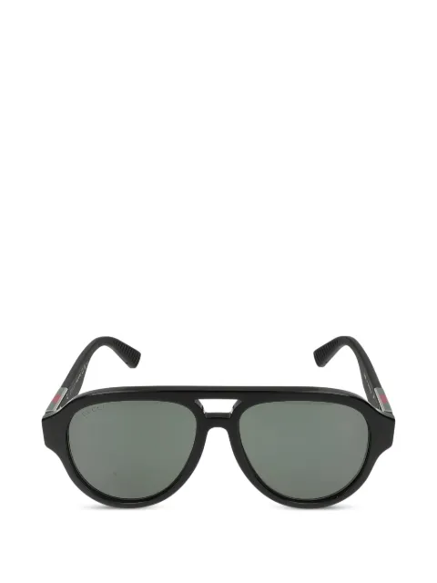 Gucci Web-stripe pilot sunglasses