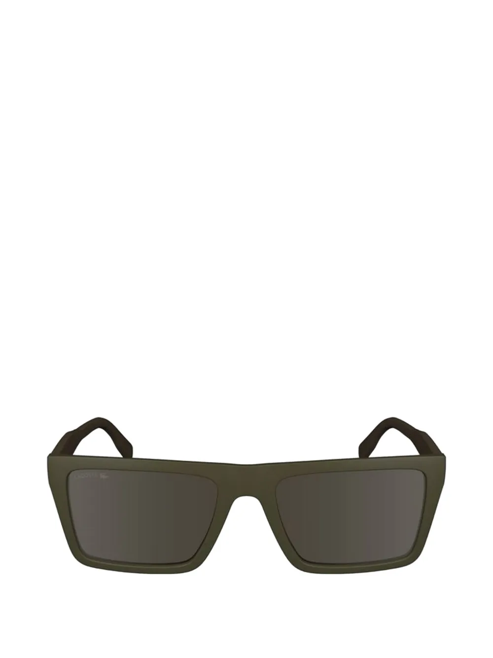 Lacoste matte-finish rectangle-frame sunglasses - Verde