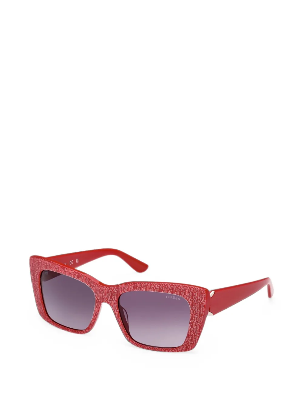 GUESS EYEWEAR Zonnebril met geometrisch montuur Rood