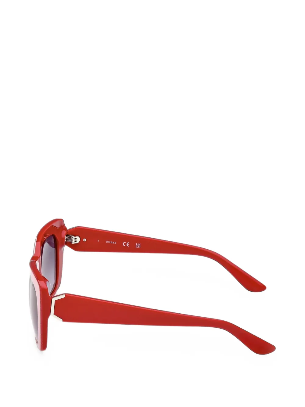 GUESS EYEWEAR Zonnebril met geometrisch montuur Rood