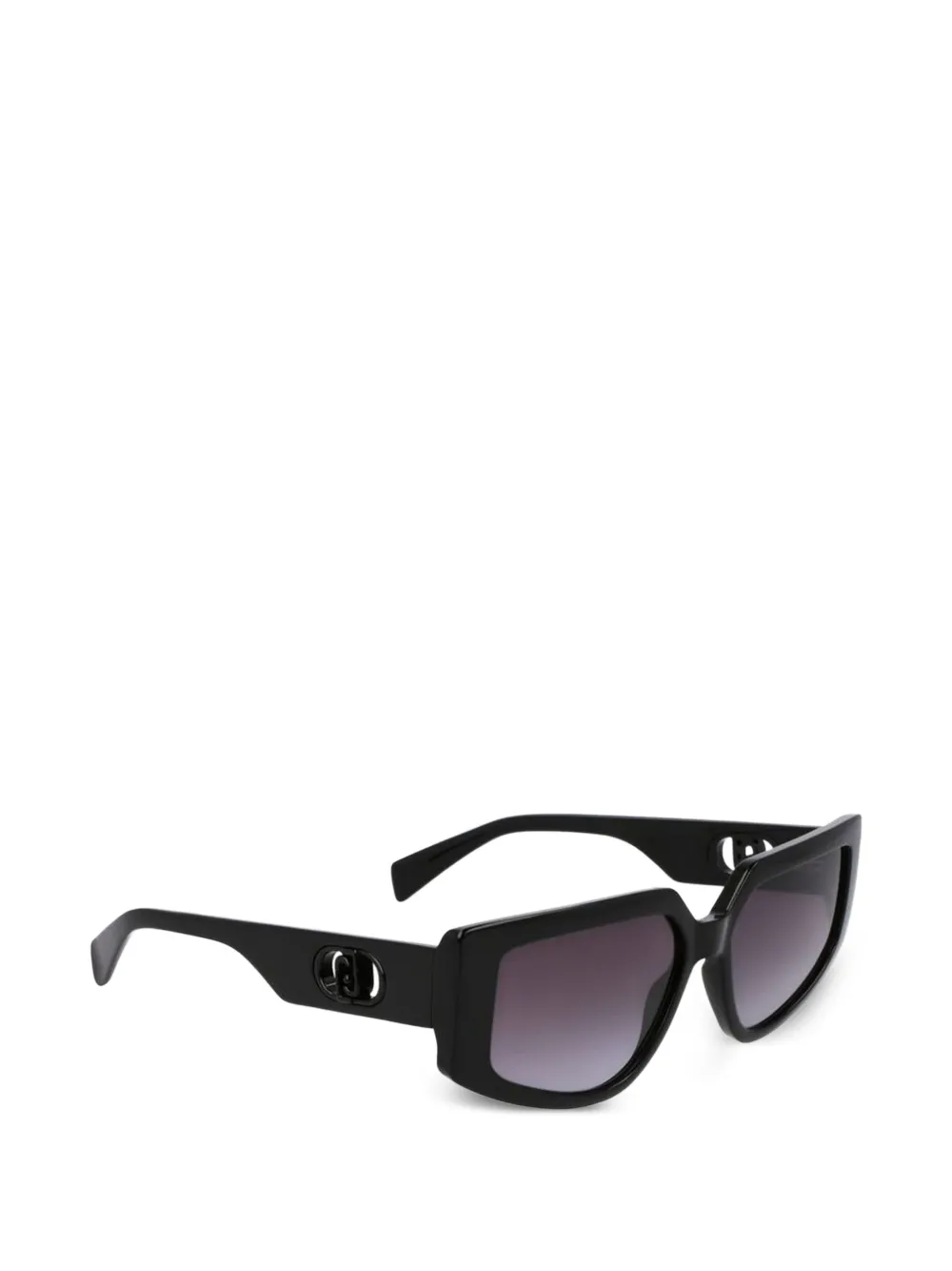 LIU JO logo-plaque geometric-frame sunglasses - Nero