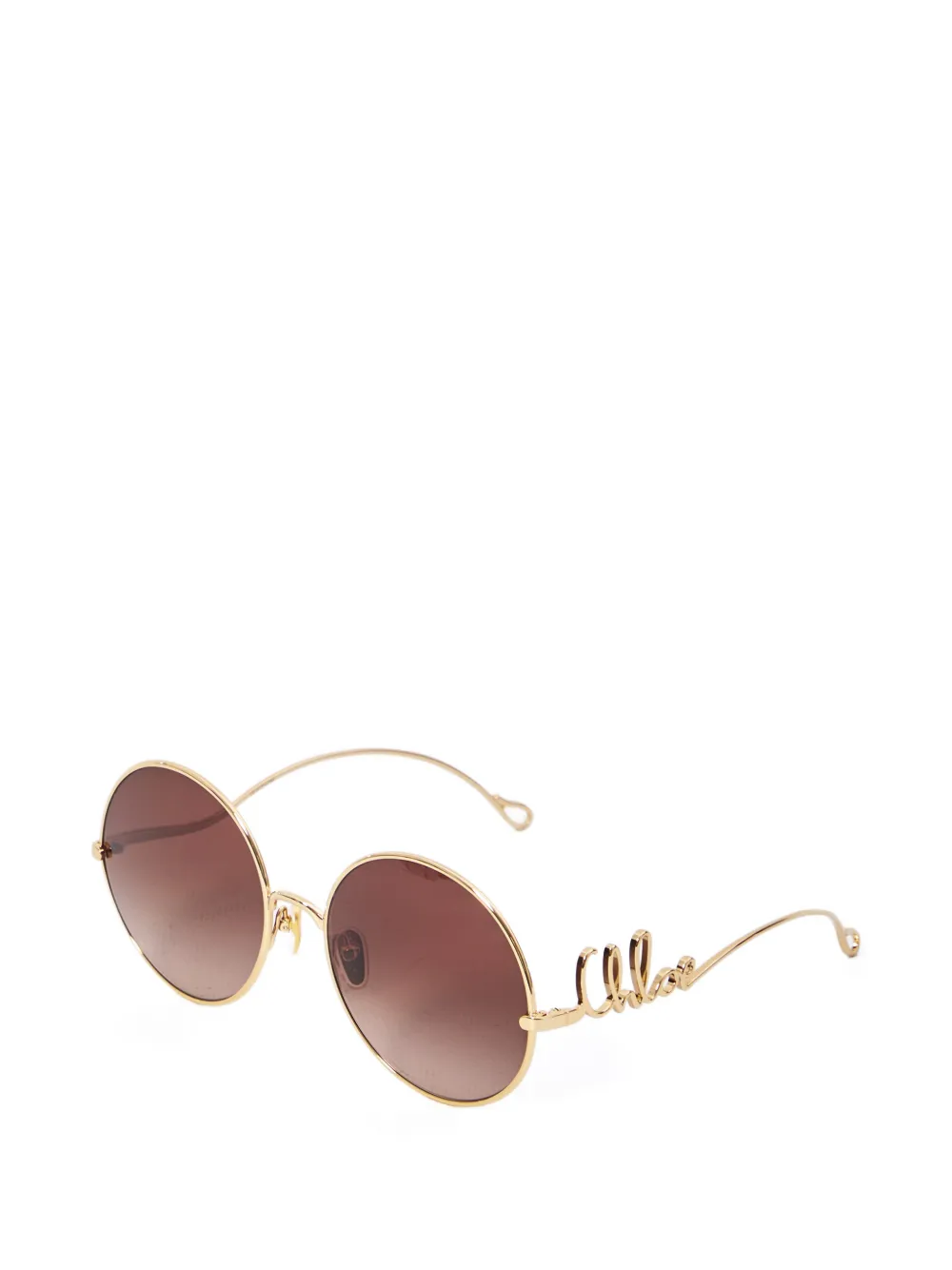 Chloé Eyewear logo-plaque round-frame sunglasses - Oro