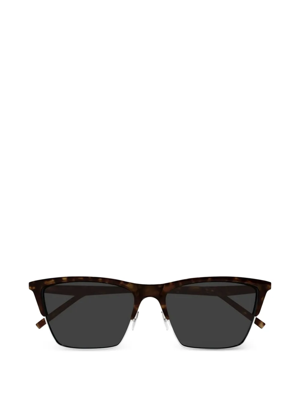 Saint Laurent Eyewear tortoiseshell-effect rectangle-frame sunglasses - Marrone