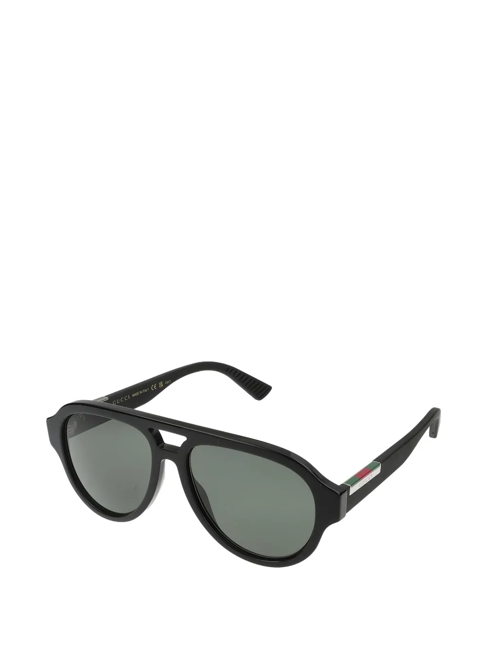 Gucci Eyewear Web-stripe pilot-frame sunglasses - Nero