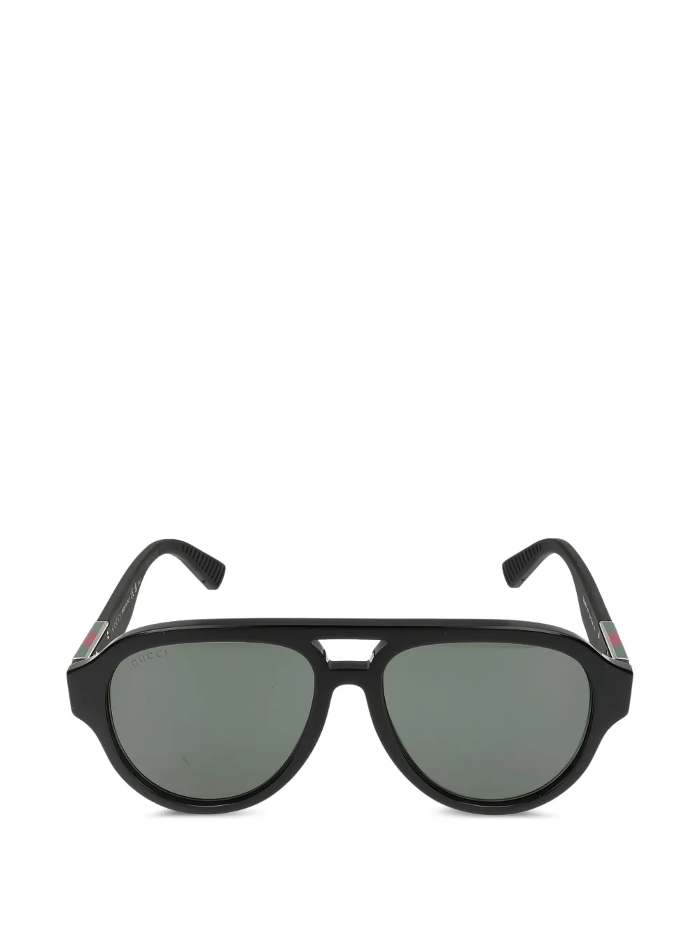 Gucci Eyewear Web-stripe pilot-frame sunglasses - Nero