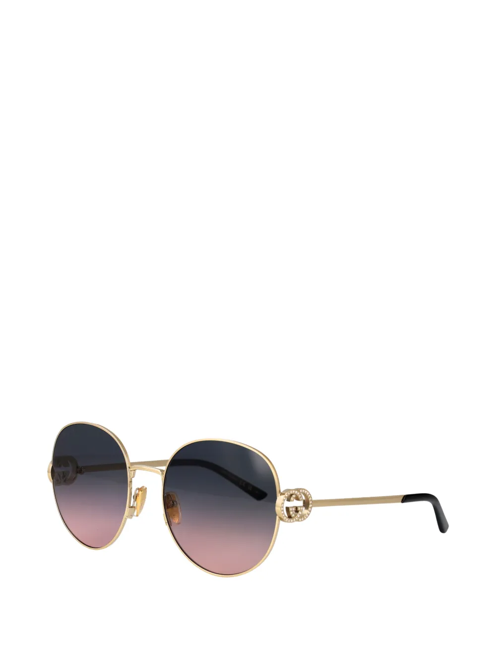 Gucci Eyewear Zonnebril met rond montuur Goud