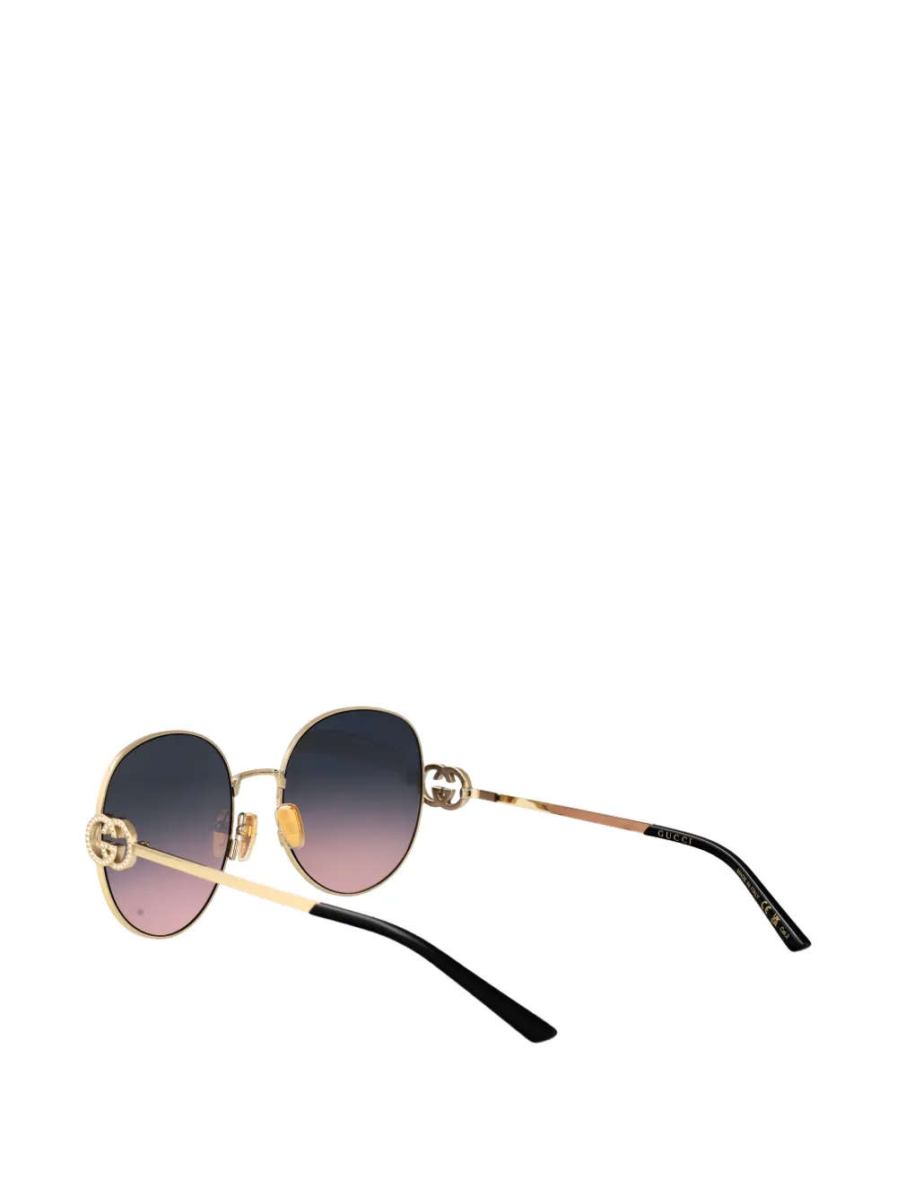 Gucci Eyewear Zonnebril met rond montuur Goud