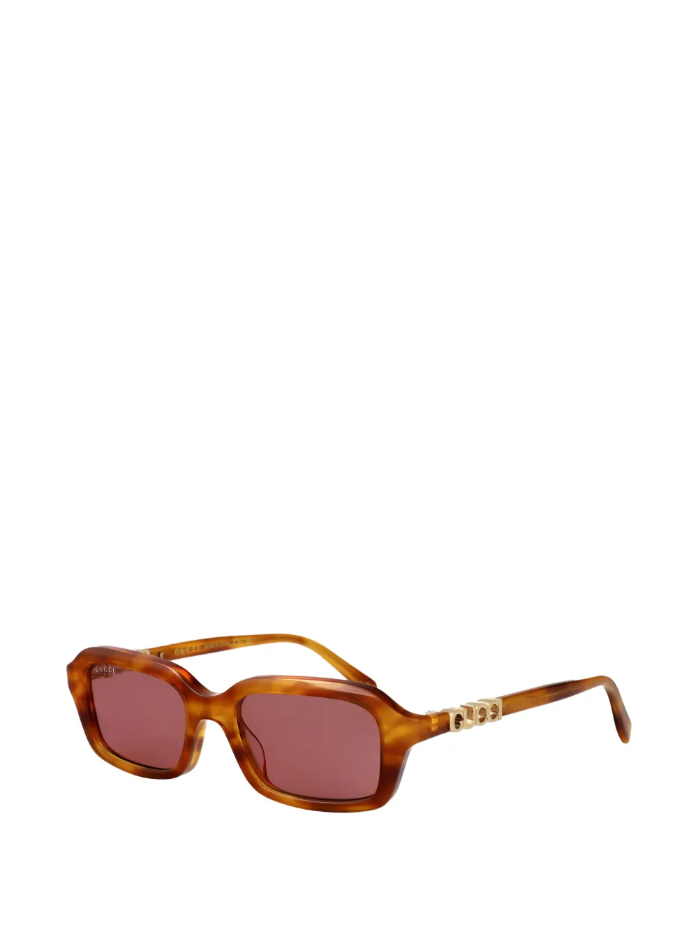 Gucci Eyewear Zonnebril met rechthoekig montuur Bruin