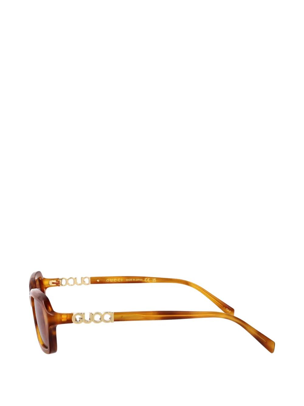 Gucci Eyewear Zonnebril met rechthoekig montuur Bruin