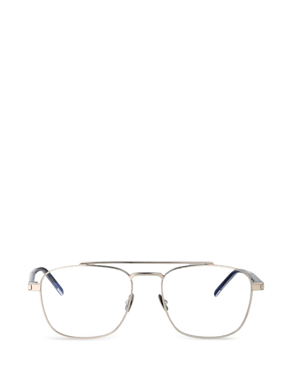 Saint Laurent Eyewear double-bridge square-frame glasses - Argento