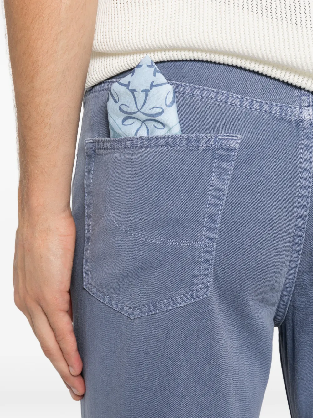 Jacob Cohën Straight broek met logopatch Blauw