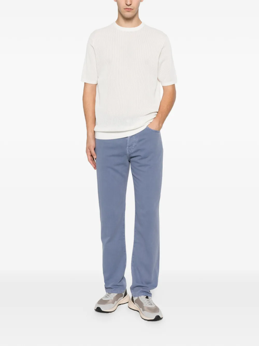 Jacob Cohën Straight broek met logopatch Blauw