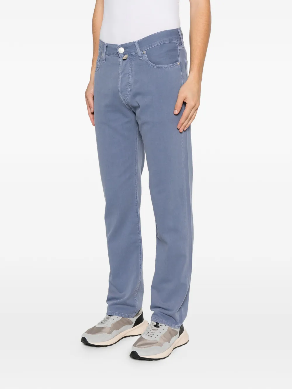 Jacob Cohën Straight broek met logopatch Blauw