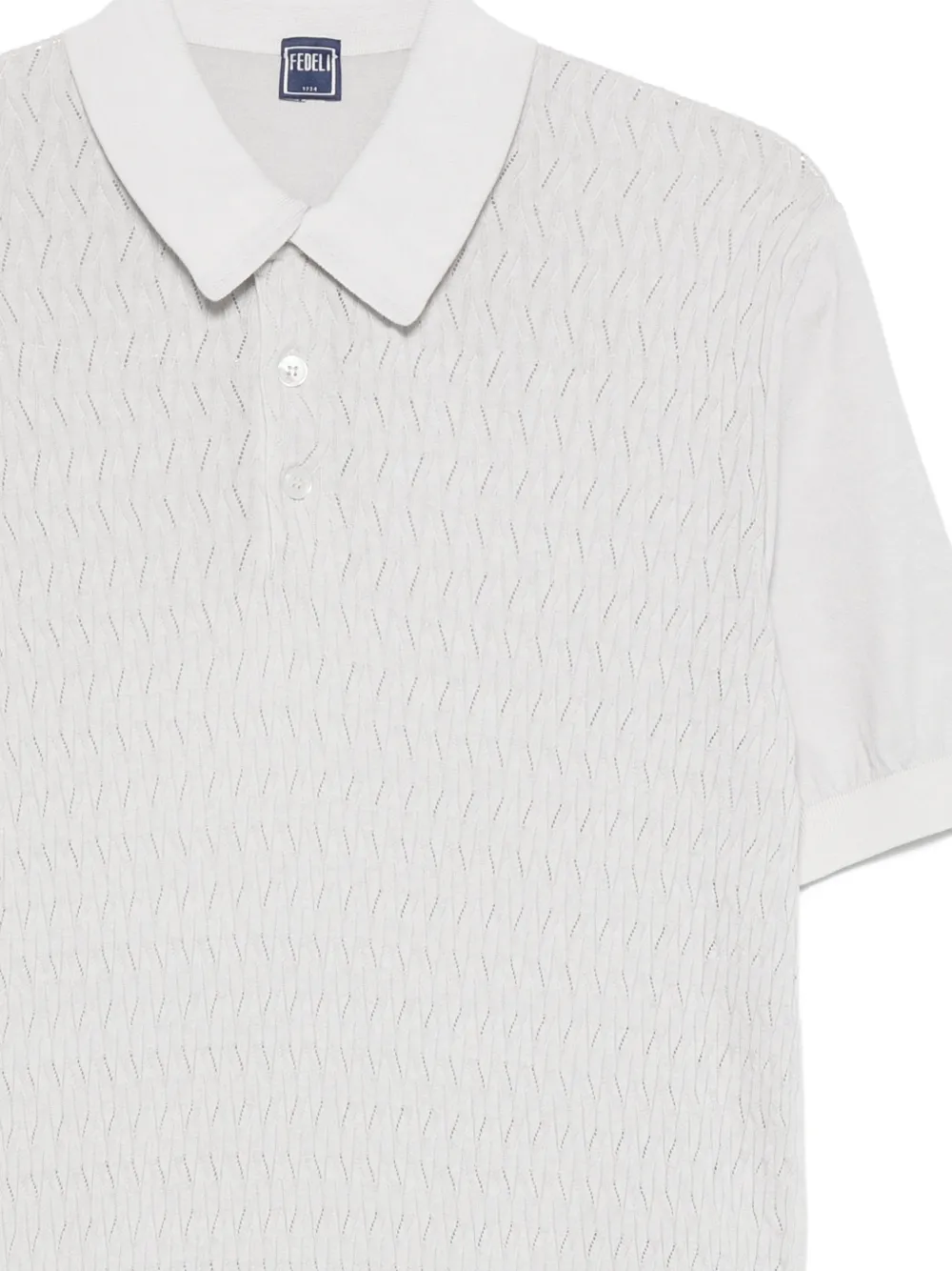 Fedeli Poloshirt met textuur Grijs