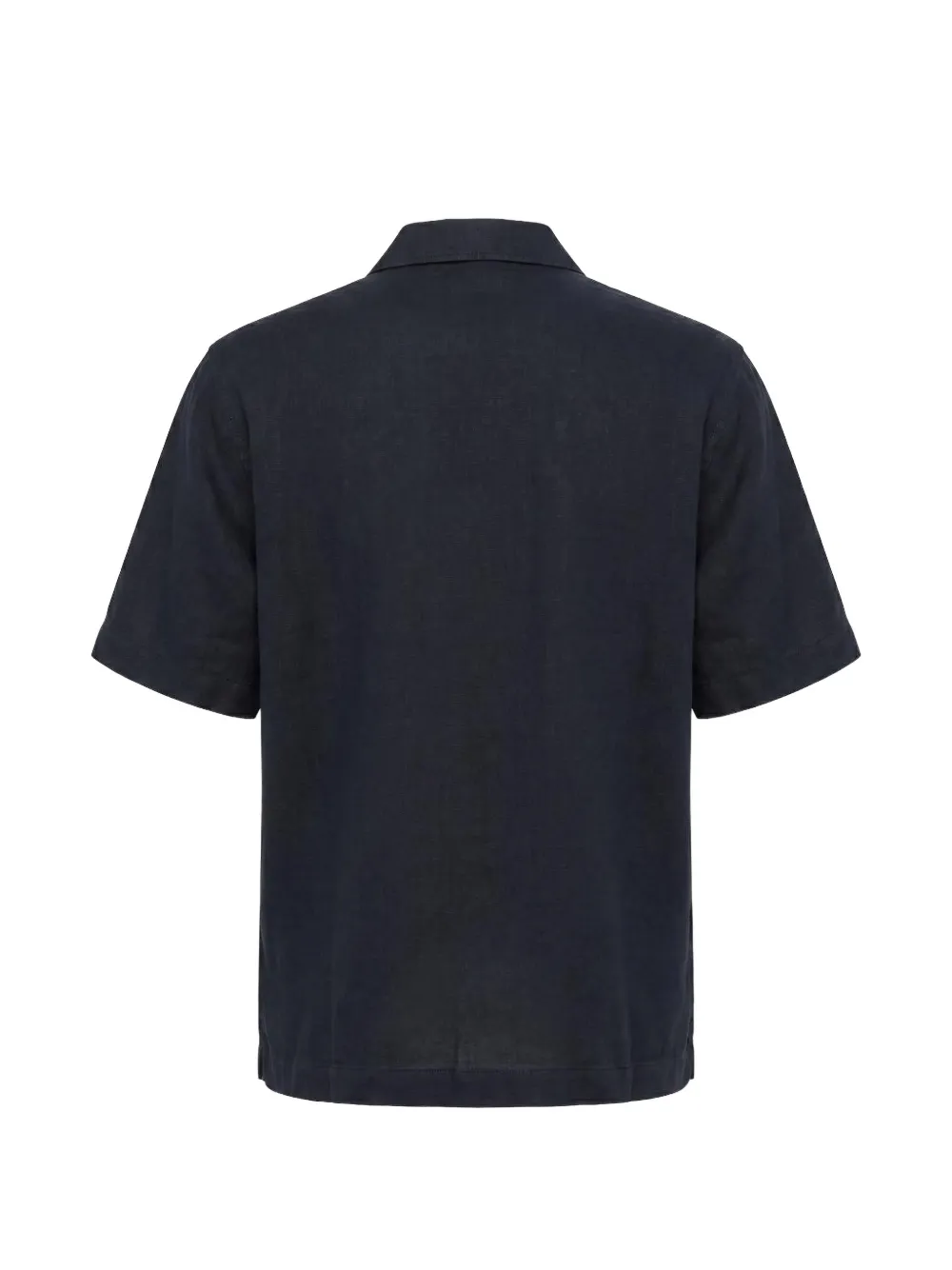 C.P. Company Linnen overhemd met korte mouwen en logoprint Blauw