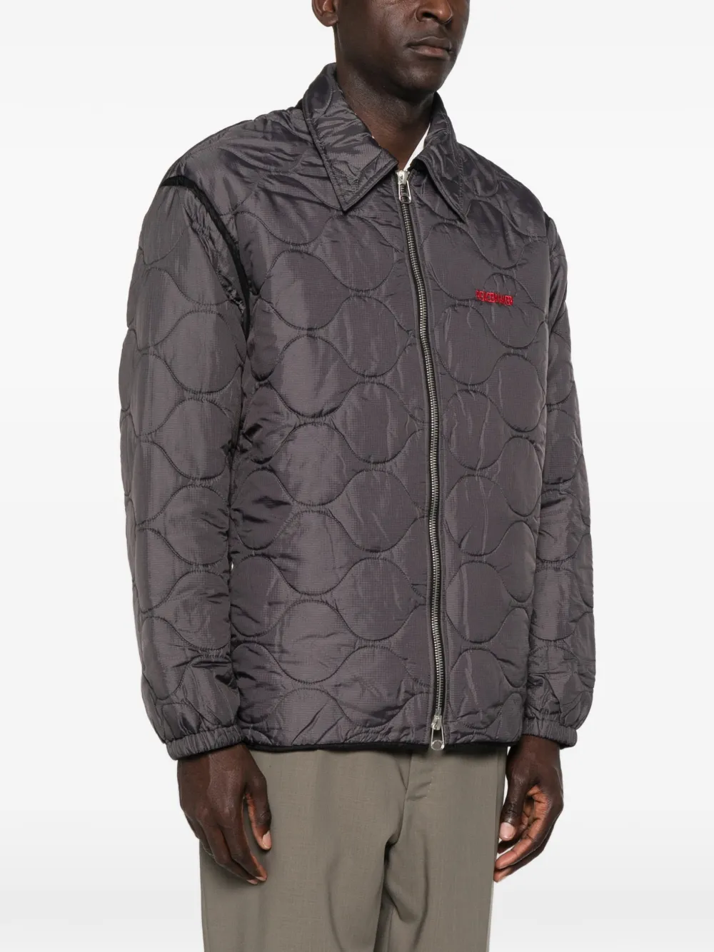 Oamc Quilted Jacket In Gray