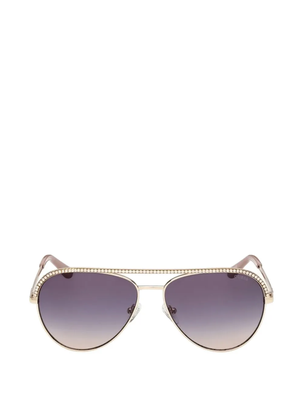 GUESS EYEWEAR crystal-embellished pilot sunglasses - Oro