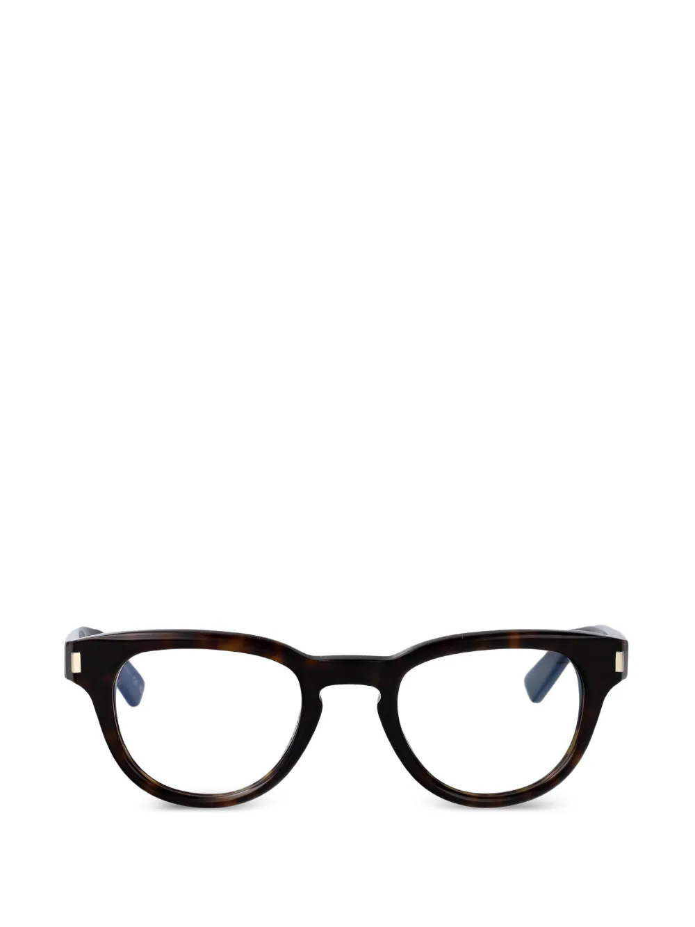 Saint Laurent tortoiseshell-effect round-frame glasses - Braun