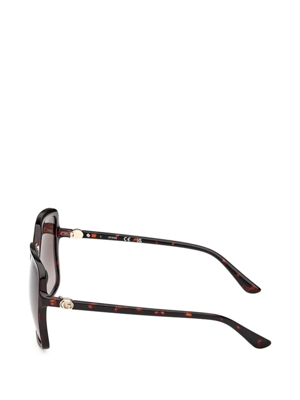GUESS EYEWEAR Zonnebril met schildpadschild-design met vierkant montuur Bruin