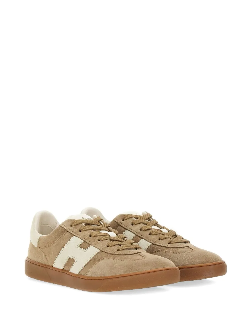 Hogan lace-up suede sneakers Beige
