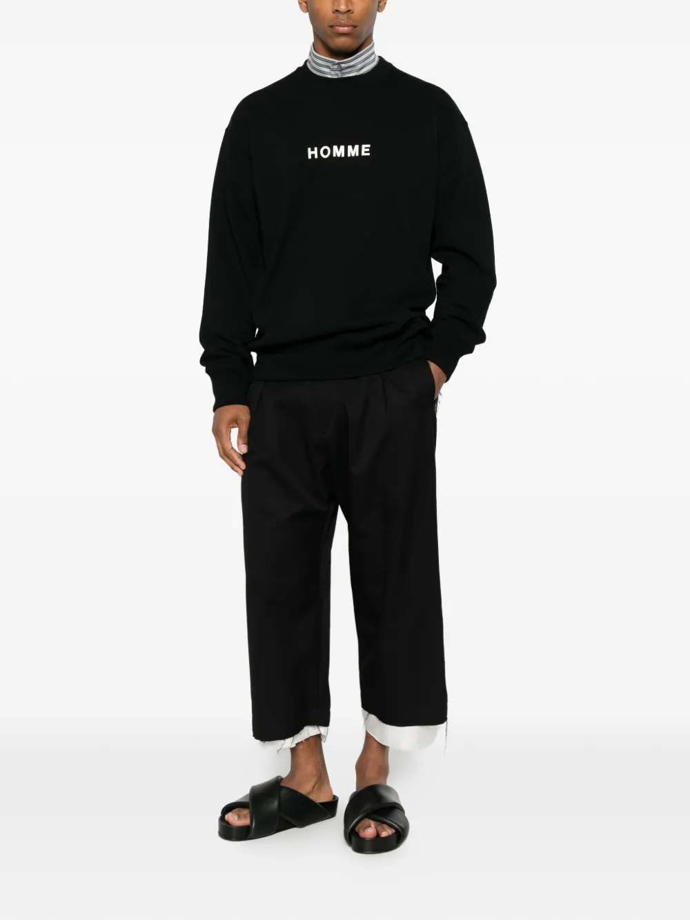 Comme des Garçons Homme Sweater met logoprint Zwart