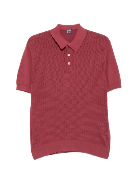 Fedeli textured-knit short-sleeve polo shirt