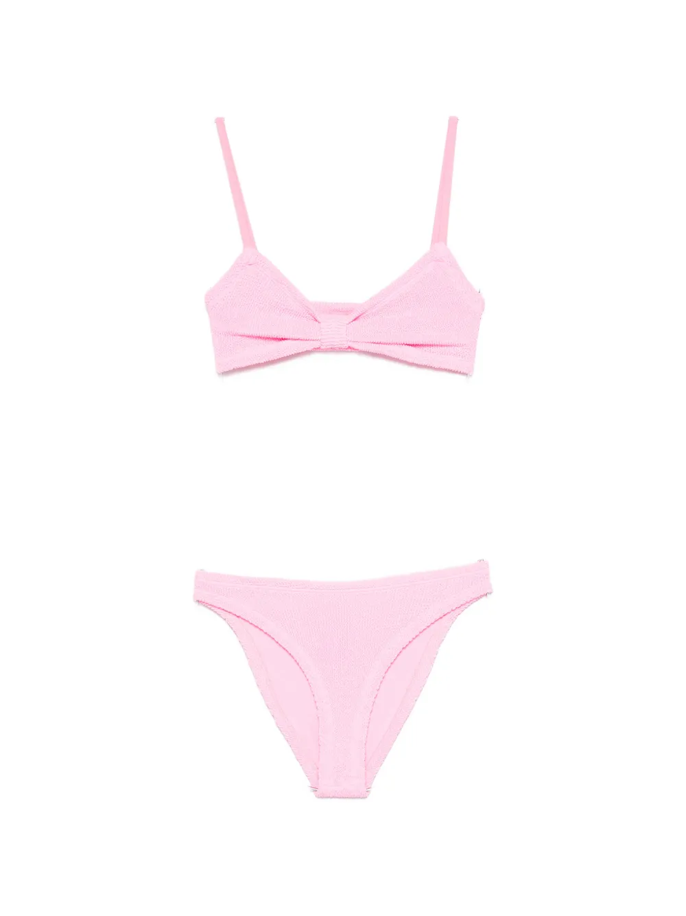 Hunza G crinkle-effect bow-detail bikini - Rosa