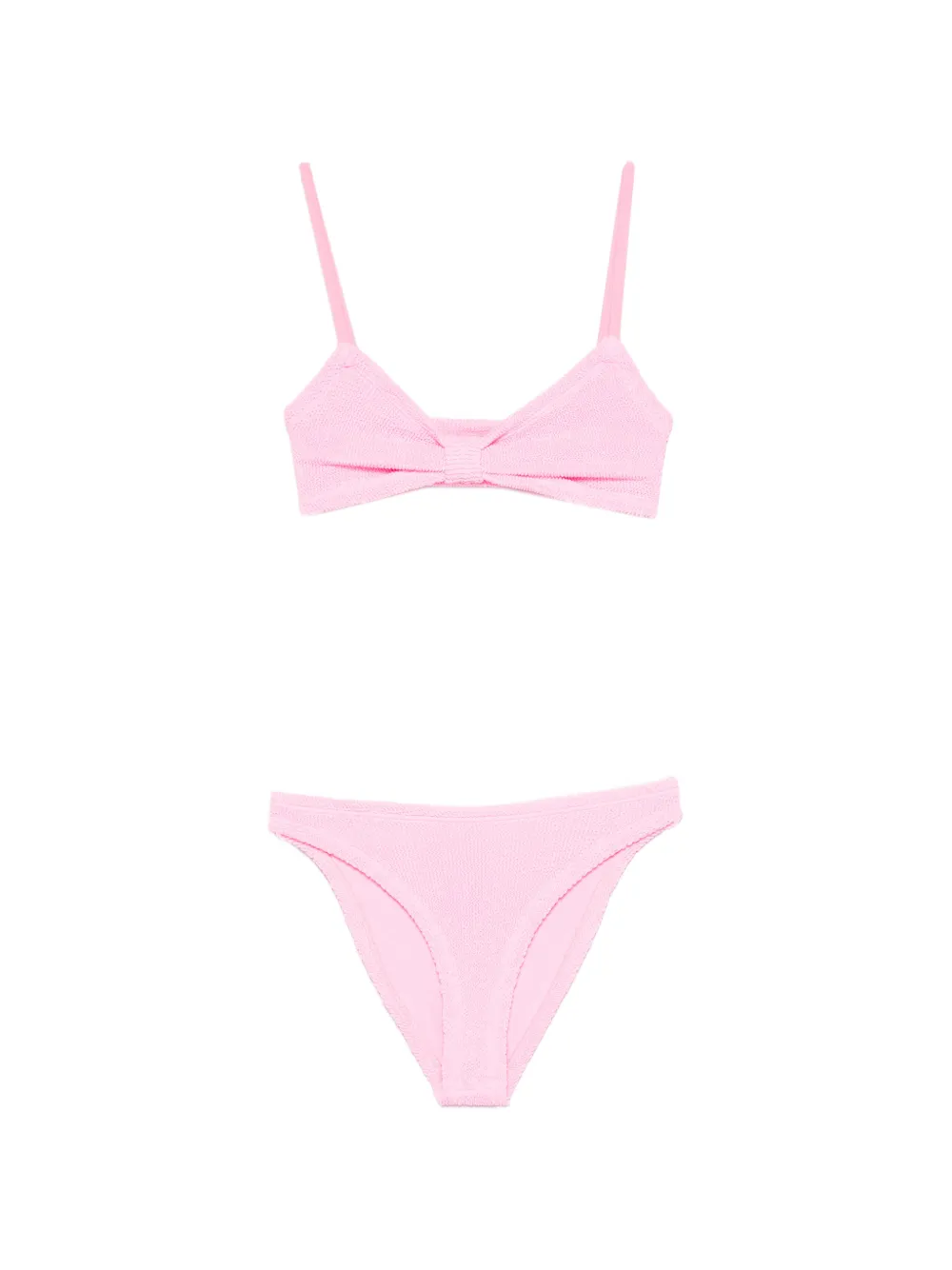 Hunza G crinkle-effect bow-detail bikini - Rosa