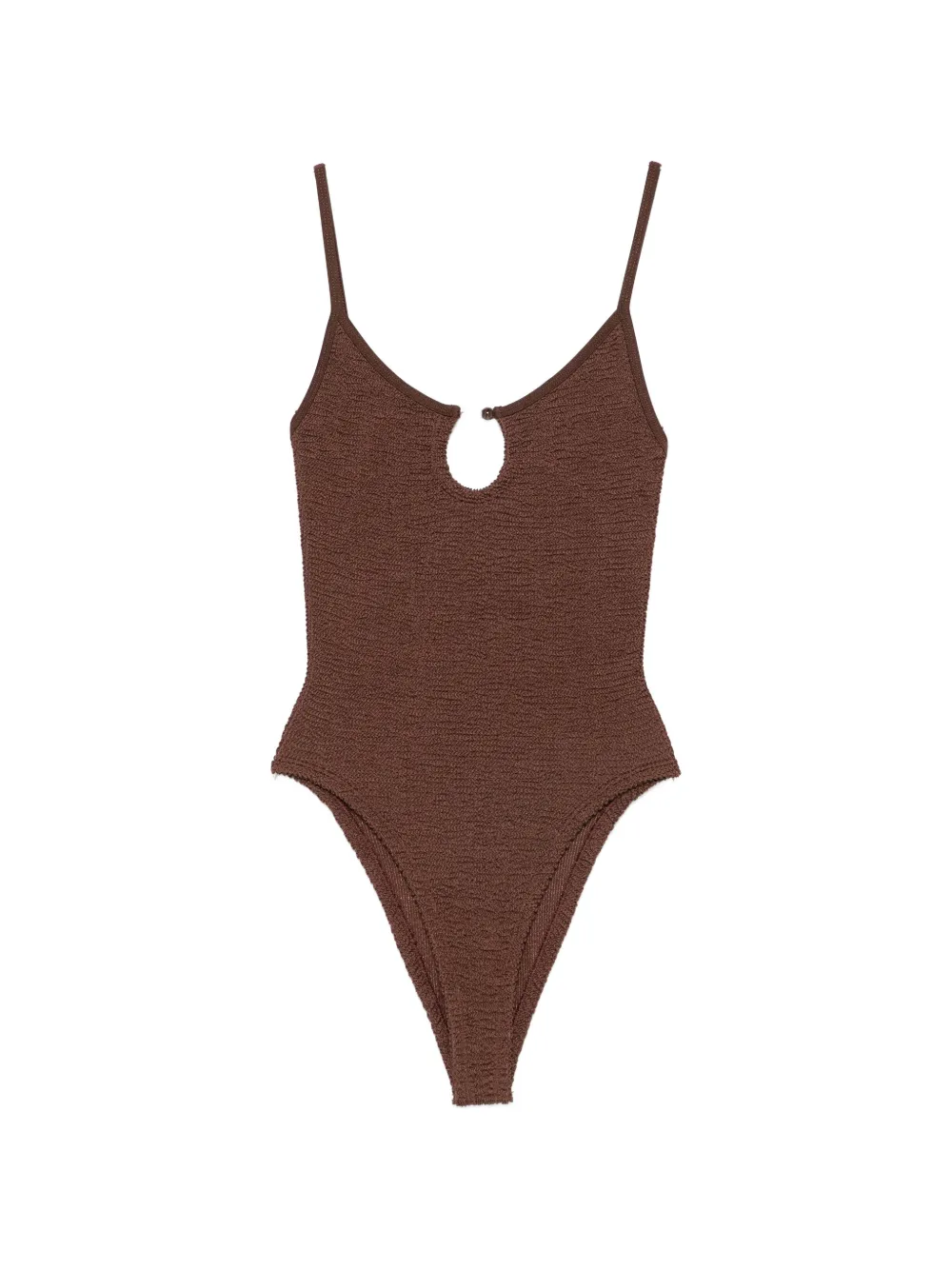 Hunza G bead-embellished cutout swimsuit - Marrone