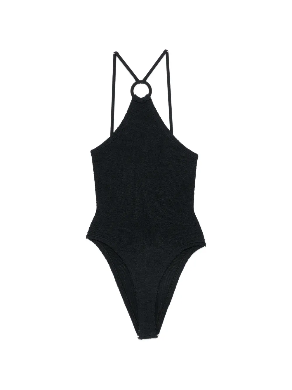 Hunza G Jasmine crinkle-effect swimsuit - Nero