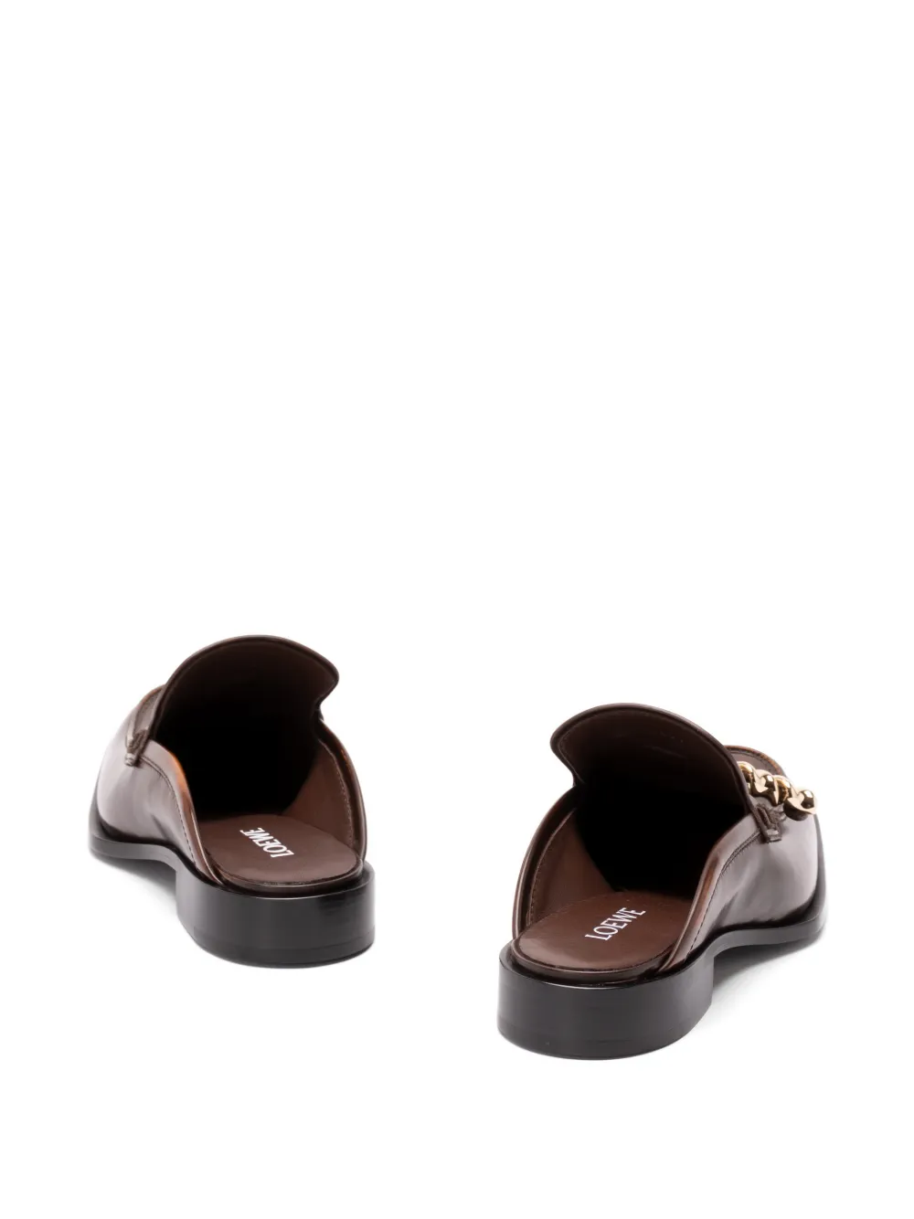 LOEWE chain-embellished leather mule loafers Bruin
