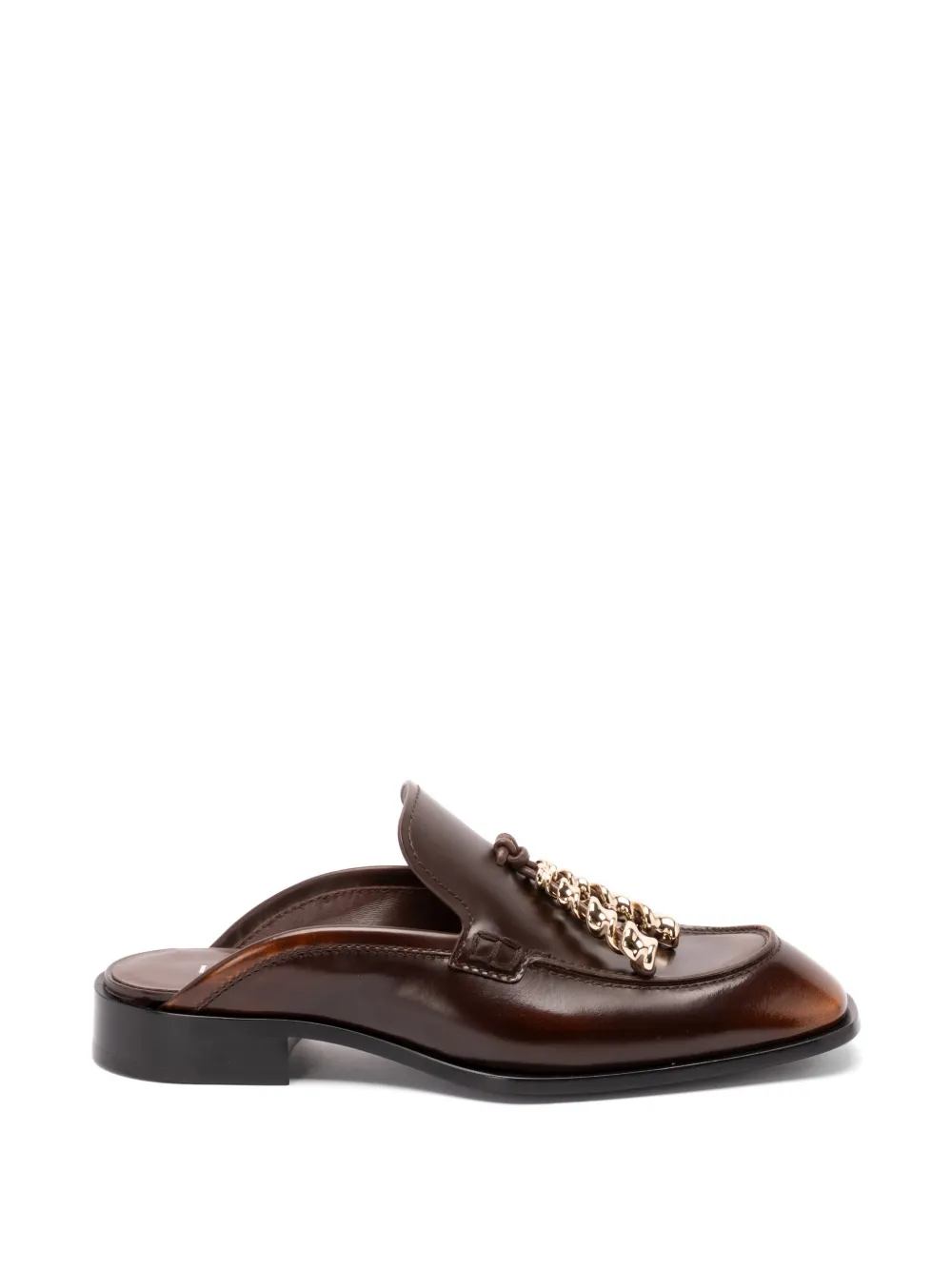 LOEWE chain-embellished leather mule loafers Bruin