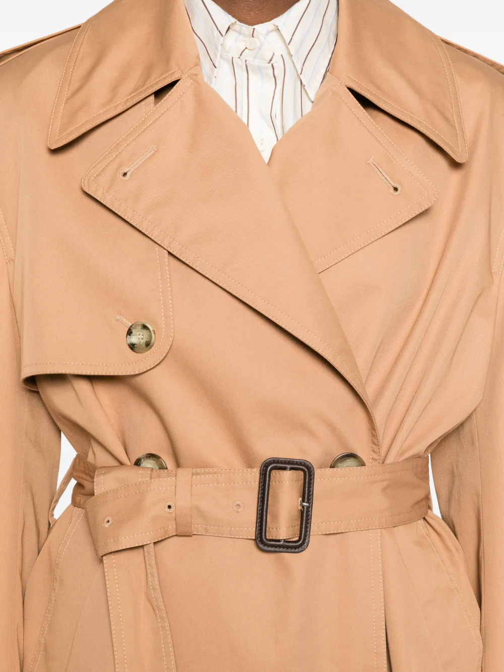 Stella McCartney Jack met ceintuur en dubbele rij knopen Beige