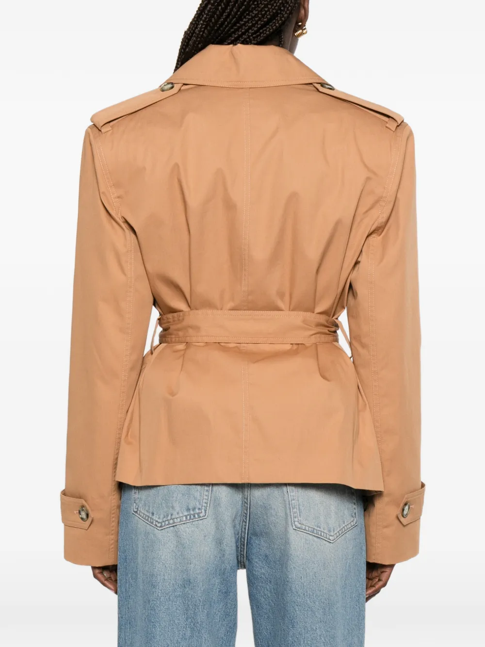 Stella McCartney Jack met ceintuur en dubbele rij knopen Beige