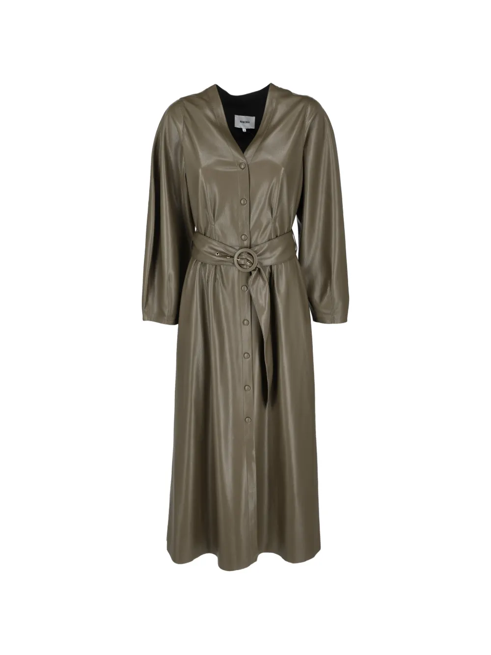 Nanushka belted button-up dress - Verde