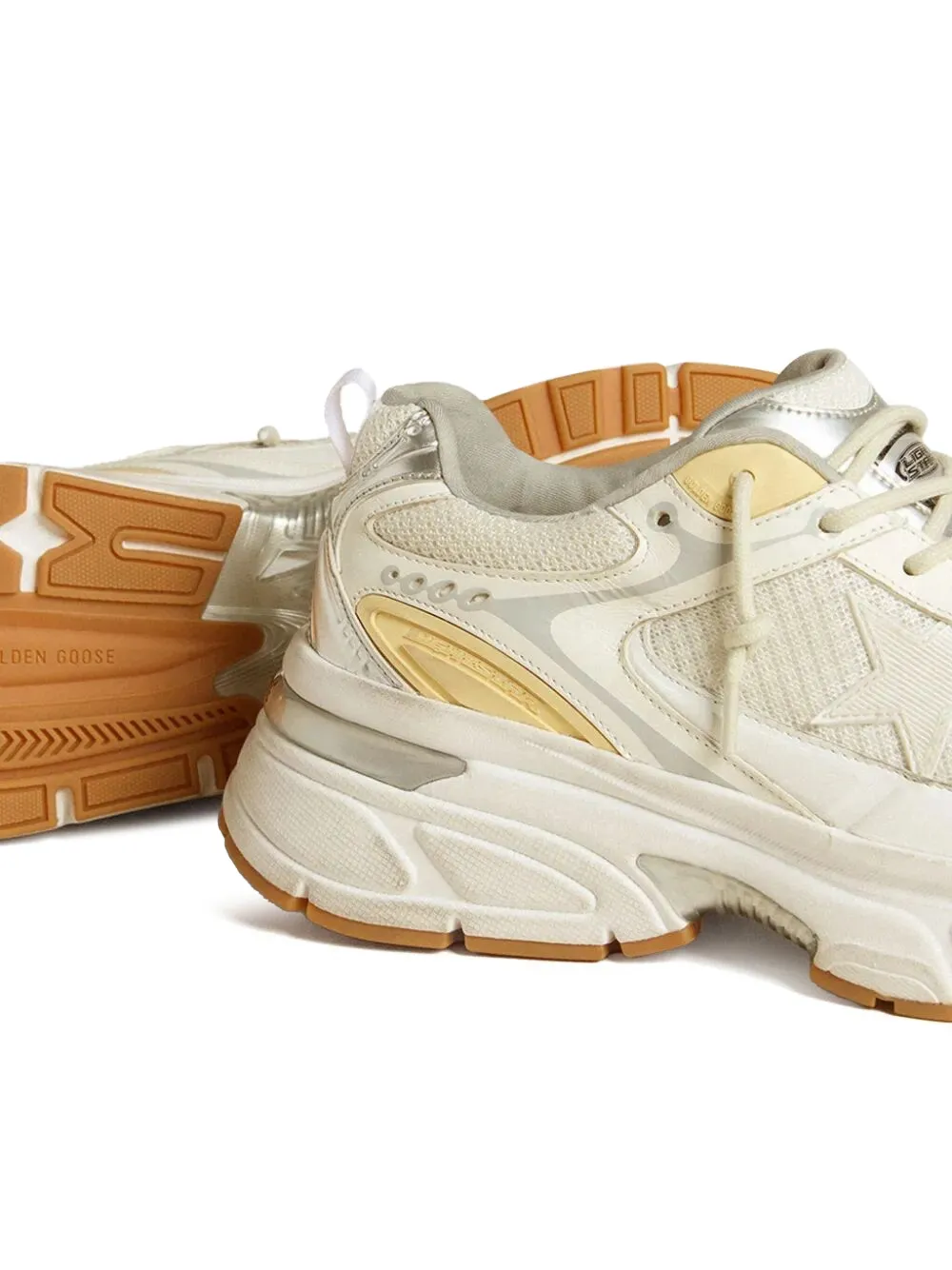 Golden Goose Lightstar panelled sneakers Beige