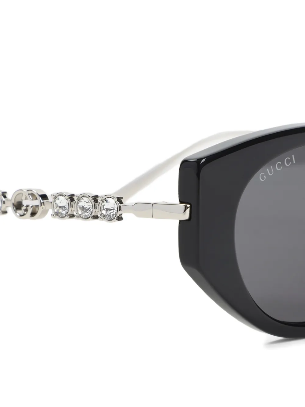 Gucci Eyewear Zonnebril verfraaid met kristallen Zwart