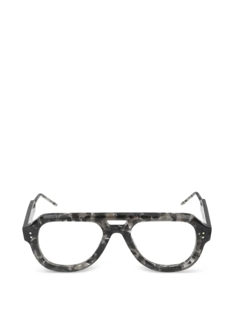 Thom Browne tortoiseshell-effect pilot-frame glasses