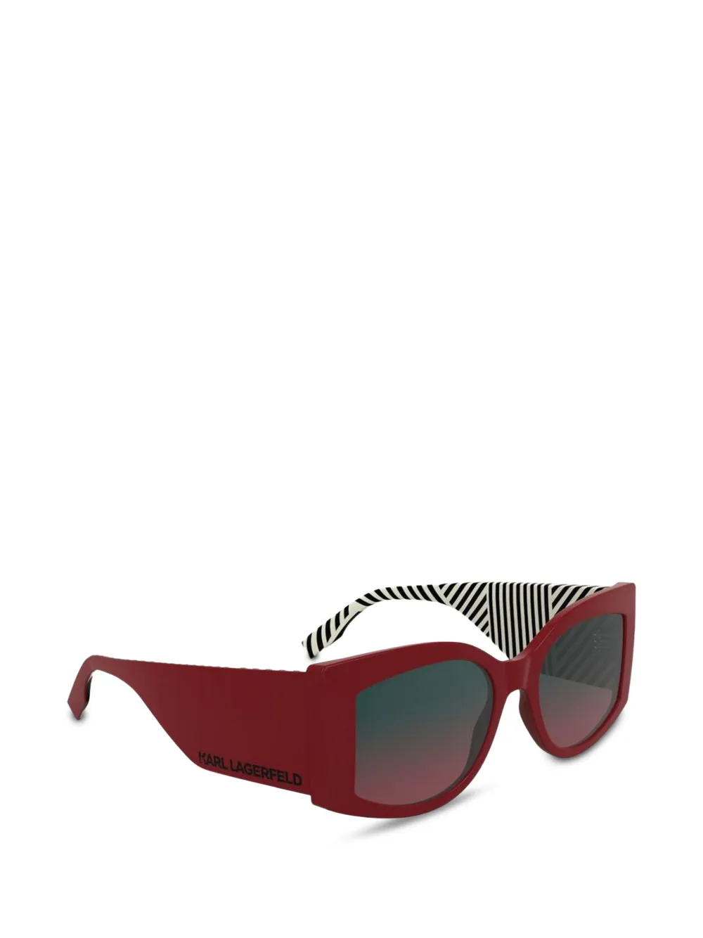 Karl Lagerfeld stripe-pattern geometric-frame sunglasses - Rot