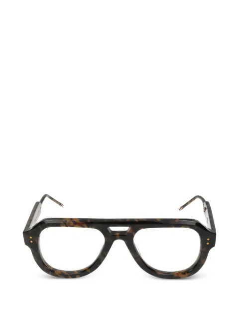 Thom Browne Eyewear tortoiseshell-effect pilot-frame glasses