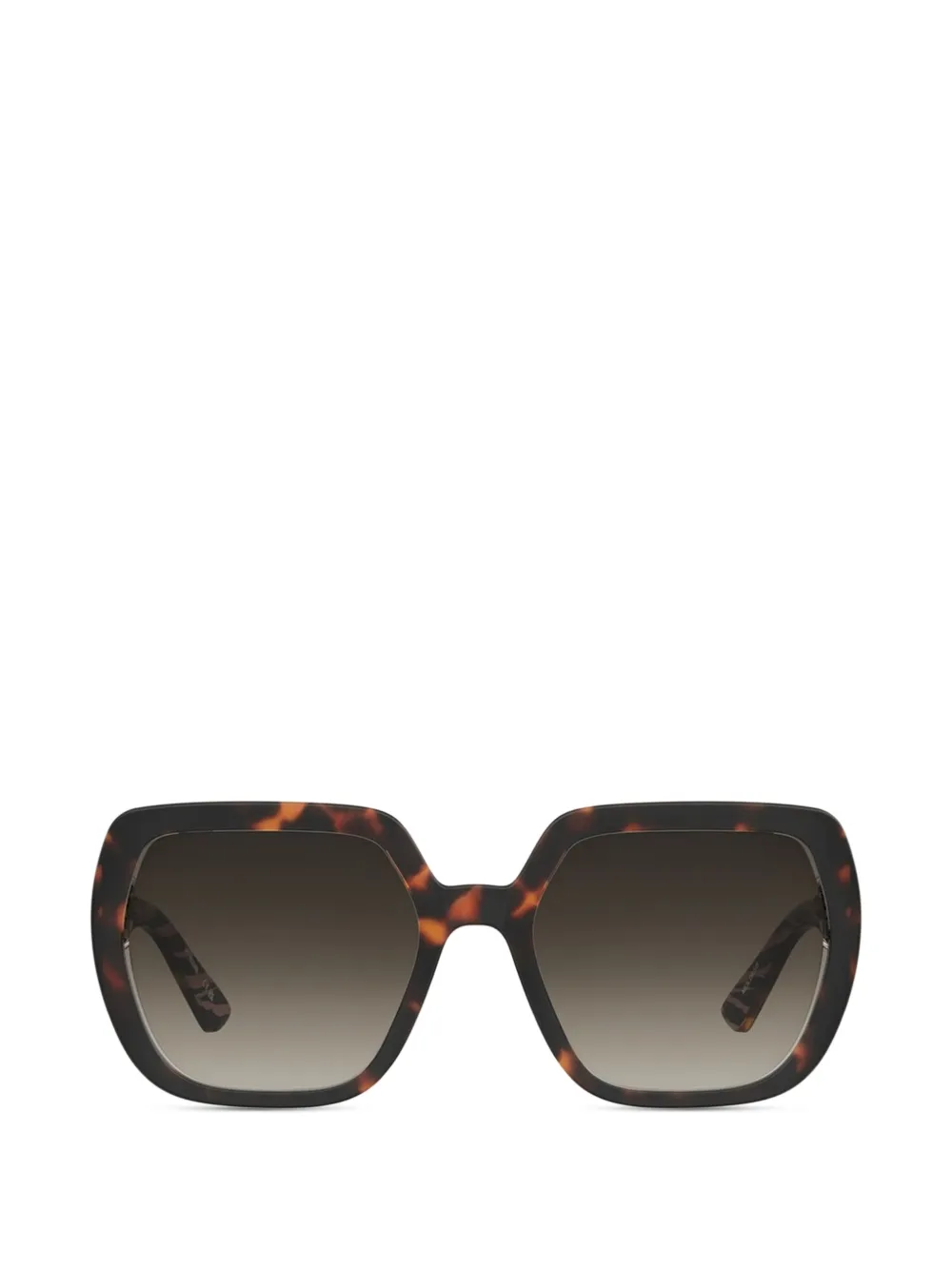 Love Moschino tortoiseshell-effect geometric-frame sunglasses - Marrone
