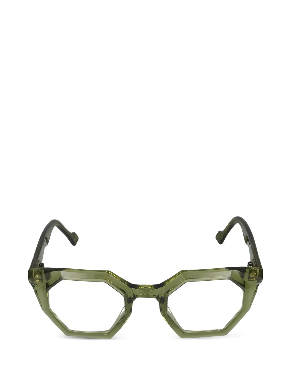 Yohji Yamamoto geometric-frame glasses - Verde