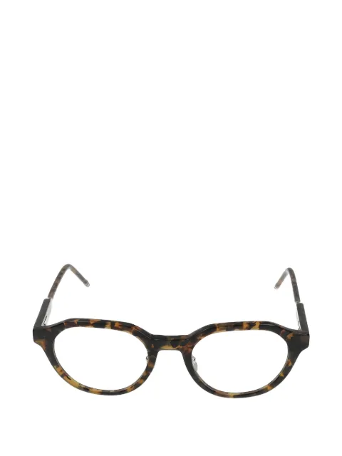 Thom Browne tortoiseshell-effect round-frame glasses